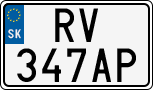 License plate of Slovakia, Cars