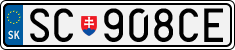 License plate of Slovakia, Cars