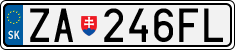 License plate of Slovakia, Cars