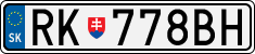 License plate of Slovakia, Cars