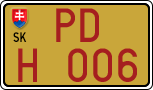 License plate of Slovakia, Oldtimers