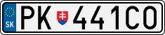 License plate of Slovakia, Cars