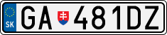 License plate of Slovakia, Cars
