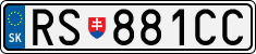 License plate of Slovakia, Cars