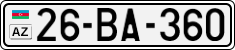 License plate of Azerbaijan, Cars