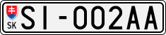 License plate of Slovakia, Cars