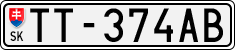 License plate of Slovakia, Cars