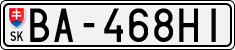 License plate of Slovakia, Cars
