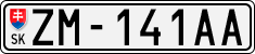 License plate of Slovakia, Cars