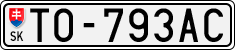License plate of Slovakia, Cars