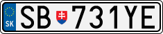License plate of Slovakia, Cars