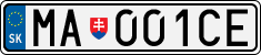License plate of Slovakia, Cars