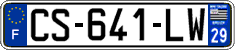 French license plate, SIV (ordinary)