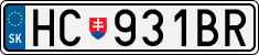 License plate of Slovakia, Cars