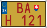 License plate of Slovakia, Oldtimers