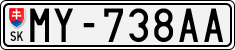 License plate of Slovakia, Cars