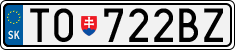 License plate of Slovakia, Cars