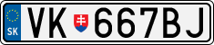 License plate of Slovakia, Cars