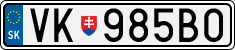 License plate of Slovakia, Cars