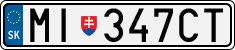 License plate of Slovakia, Cars