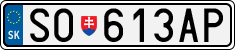 License plate of Slovakia, Cars