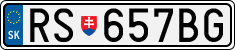 License plate of Slovakia, Cars