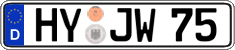 German license plate, Regular plates