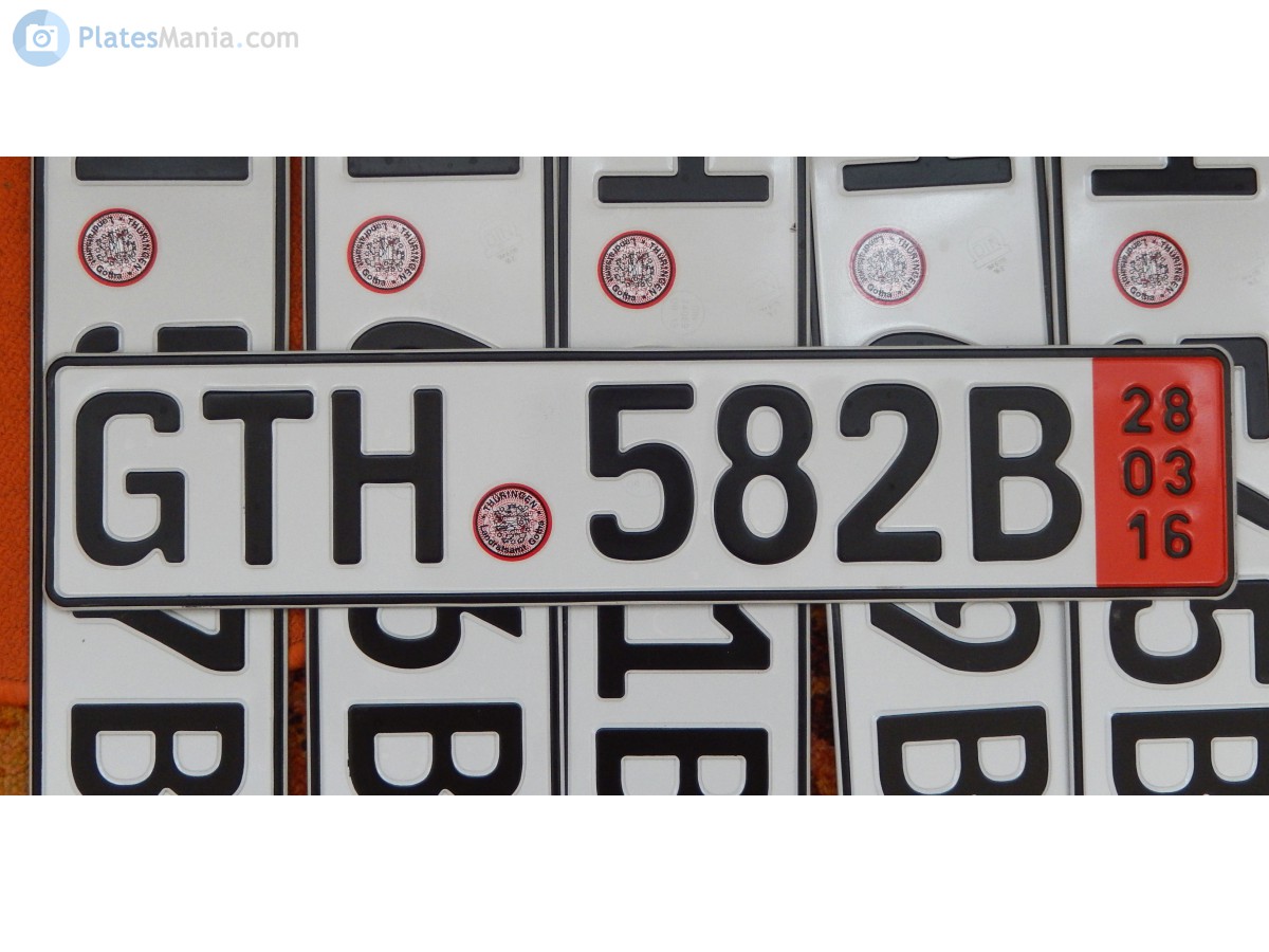 GTH 582 B, License plate without vehicle 