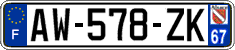 French license plate, SIV (ordinary)