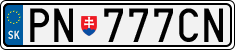 License plate of Slovakia, Cars