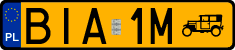 License plates of Poland, Oldtimers