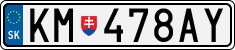 License plate of Slovakia, Cars