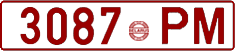 License plate Belarus, Cars (1992)