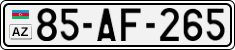 License plate of Azerbaijan, Cars