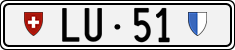 License plate of Switzerland, Cars
