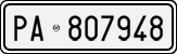 License plate of Italy, Cars (1927 year series)