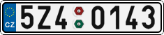License plate of the Czech Republic, Cars (2001)