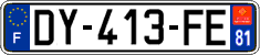French license plate, SIV (ordinary)