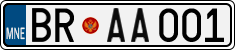 License plate of Montenegro, Cars