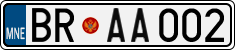 License plate of Montenegro, Cars