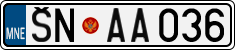 License plate of Montenegro, Cars