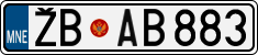 License plate of Montenegro, Cars