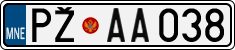 License plate of Montenegro, Cars