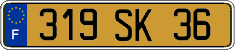 French license plate, FNI