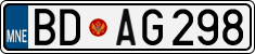 License plate of Montenegro, Cars