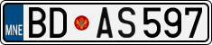 License plate of Montenegro, Cars