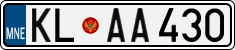License plate of Montenegro, Cars