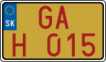 License plate of Slovakia, Oldtimers