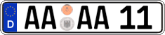 German license plate, Regular plates
