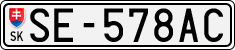 License plate of Slovakia, Cars